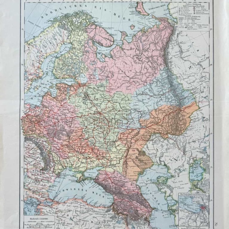 Антикварная карта «Europäisches Russland» (Европейская Россия)