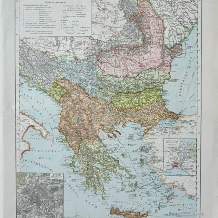 Антикварная карта «Balkan-Halbinsel» (Балканский полуостров)